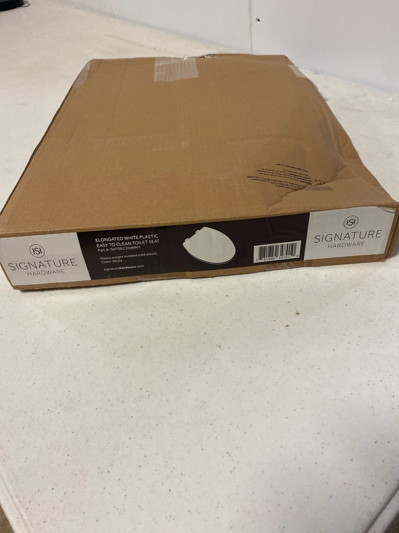 Signature Hardware SHTSEC2000WH EZ Close Solid Plastic Elongated Bowl Toilet Seat - White