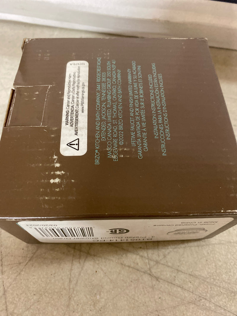 Brizo BT051414-PC 4" Prefab Round Shower Drain - Chrome