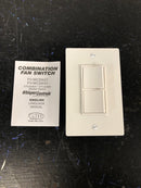 Panasonic FV-WCSW21-W Dual Function Control with Independent Rocker Switches for Whisper Series Bath Fans with Single Gang Box Installation - White