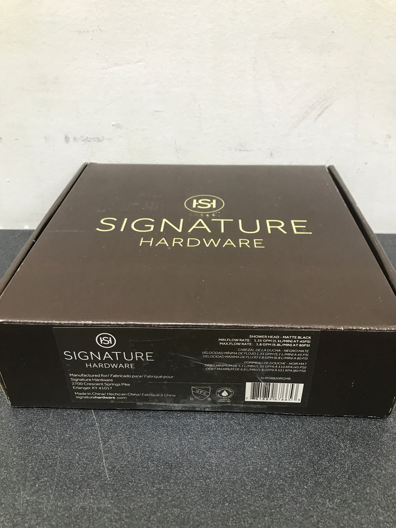 Signature Hardware 476849 1.8 GPM 8" Wide Modern Round Rain Shower Head - Matte Black