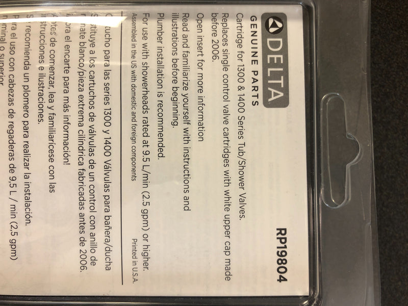 Delta Cartridge Assembly for 1300/1400 Collection Faucets Replacement Part