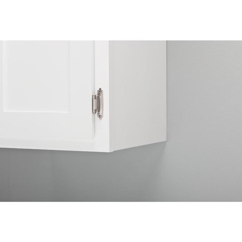 Brainerd 8-Pack Satin Nickel Self-Closing Overlay Cabinet Hinge