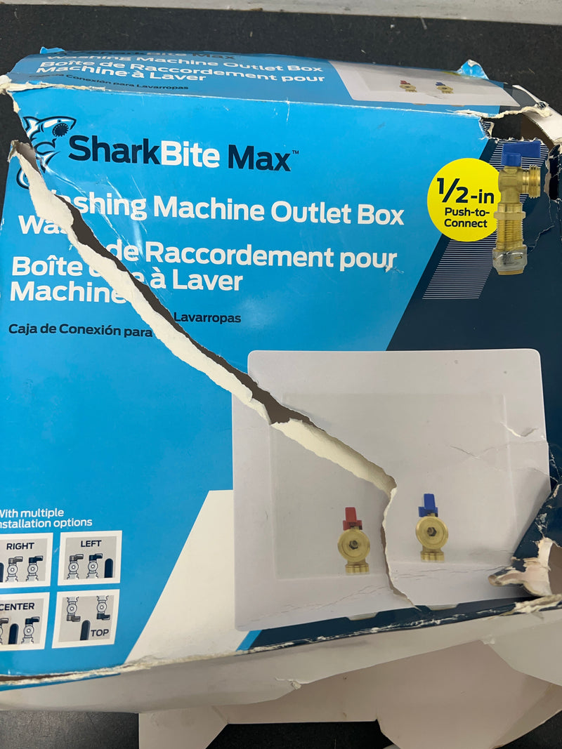 Sharkbite 24763 1/2 in. Push-to-Connect x 3/4 in. MHT Brass Washing Machine Outlet Box