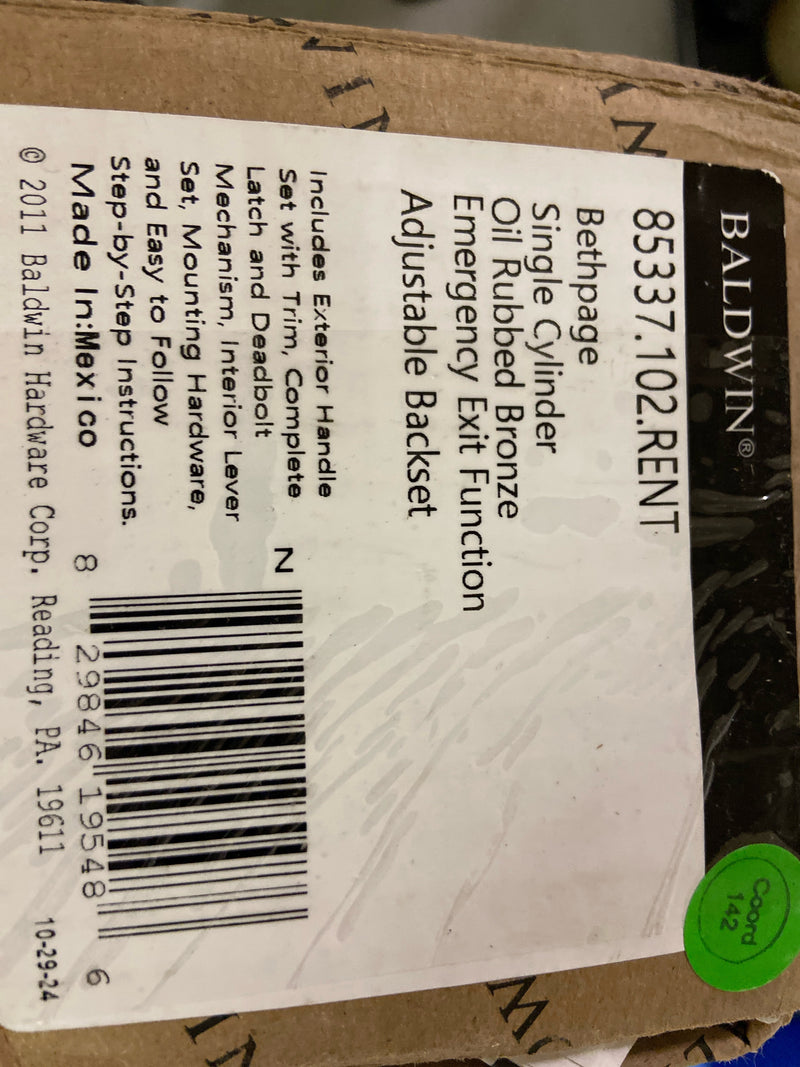 Baldwin Hardware 85337.102.RENT Handle Set