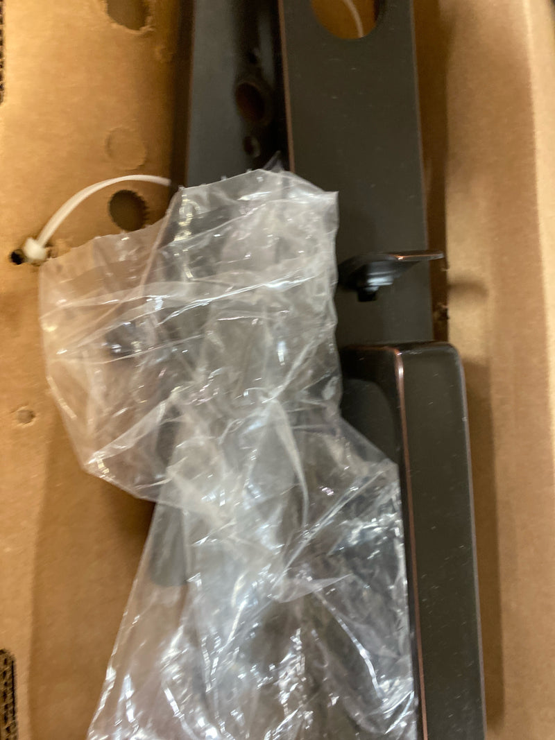 Emtek 4819GVUS10BLH Lausanne Left Handed Full Plate Single Cylinder Keyed Entry Handleset with Geneva Interior Lever - Oil Rubbed Bronze