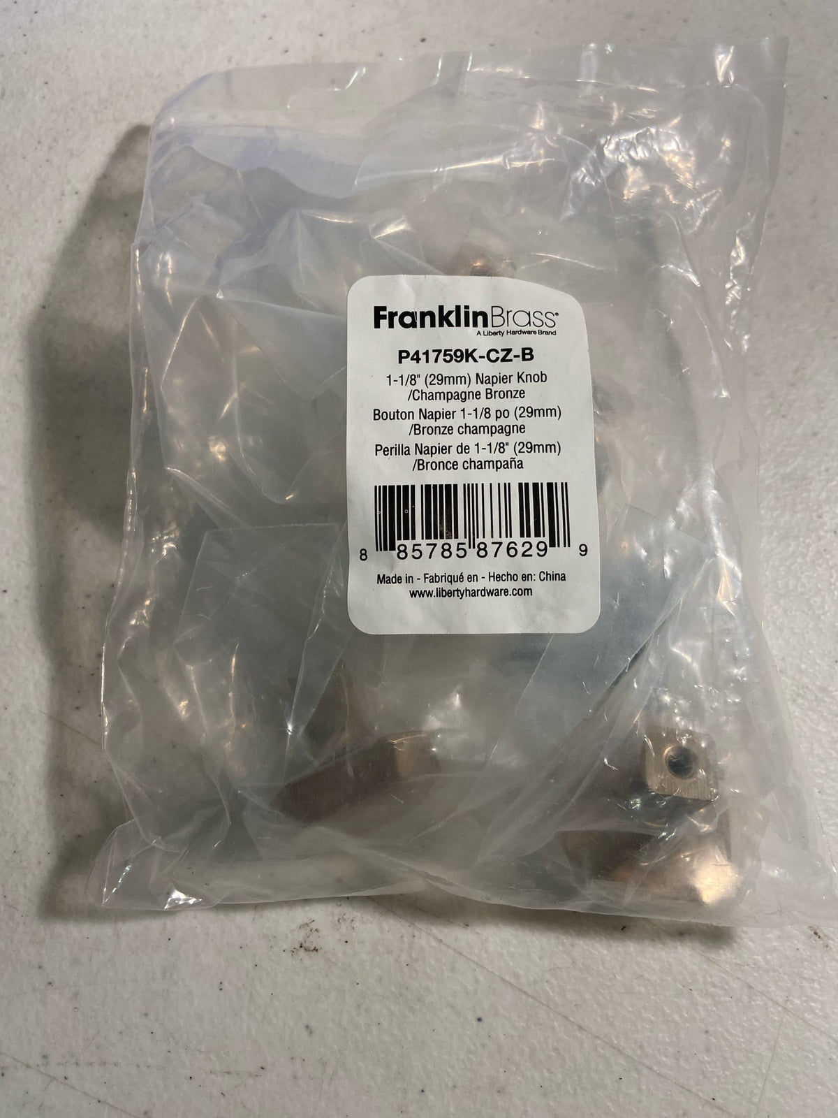Franklin Brass P41759K-CZ-B Napier 1-1/8 Inch Geometric Cabinet Knob - Pack of 5 - Champagne Bronze