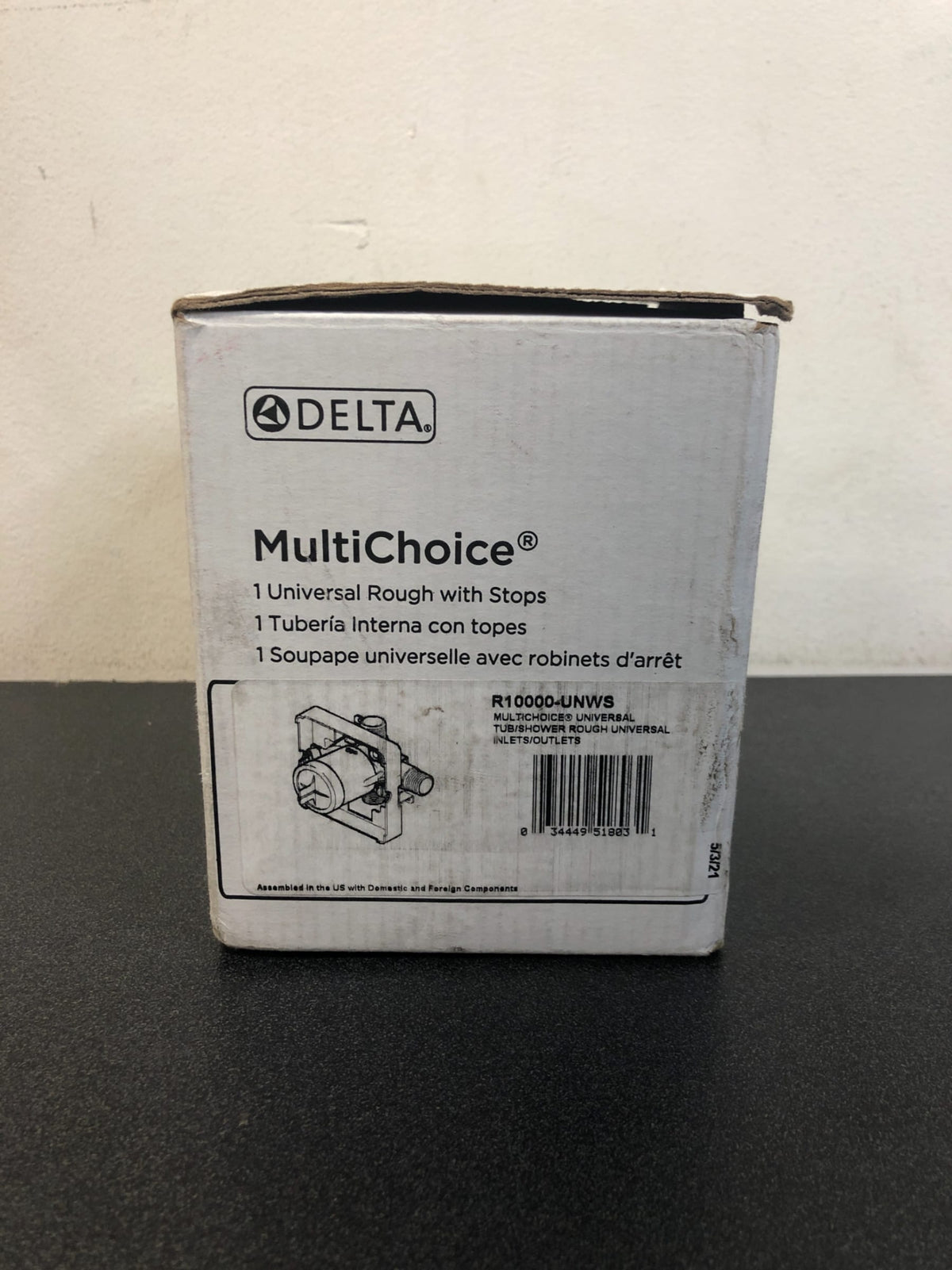 Delta Universal Mixing Rough-In Valve with Service Stops, 1/2" NPT Male thread with 1/2" C.W.T Female Sweat
