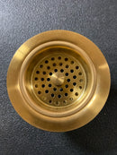 Signature Hardware 902367 3-1/2" Basket Strainer for Sinks up to 1" Thick - Polished Brass