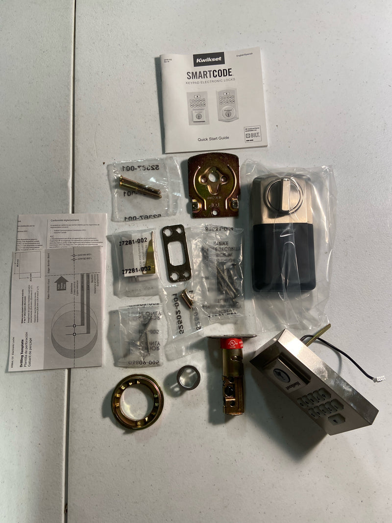 Kwikset 9260CNT-15S SmartCode Deadbolts Touchpad Single Cylinder Keyless Entry Deadbolt with UL Fire Rating and Smartkey Technology - Satin Nickel
