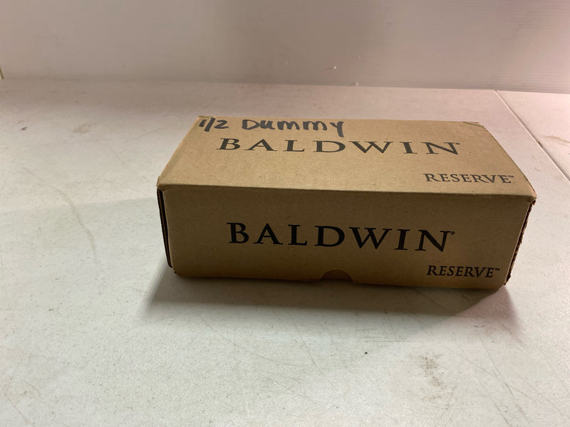 Baldwin HDCONCFR044 Contemporary Non-Turning One-Sided Dummy Door Knob with 5 Inch Rectangle Rose from the Reserve Collection - Satin Brass