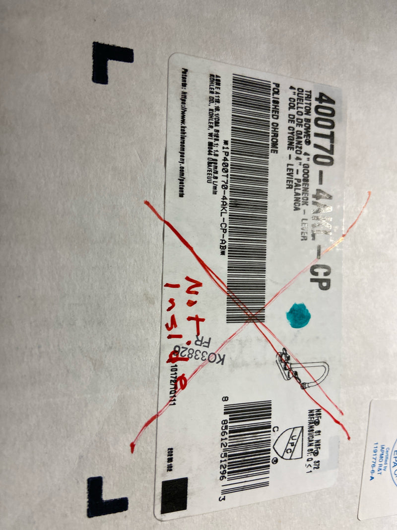 Kohler K-400T70-4AKL-CP 1.0 Gpm Centerset Bathroom Sink Faucet With Laminar Flow, Gooseneck Spout and Lever Handles, Drain Not Included, Polished Chrome