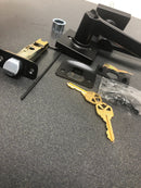 Kwikset 405CSLSQT-514S Casey Single Cylinder Keyed Entry Door Lever Set with Square Rose - Iron Black