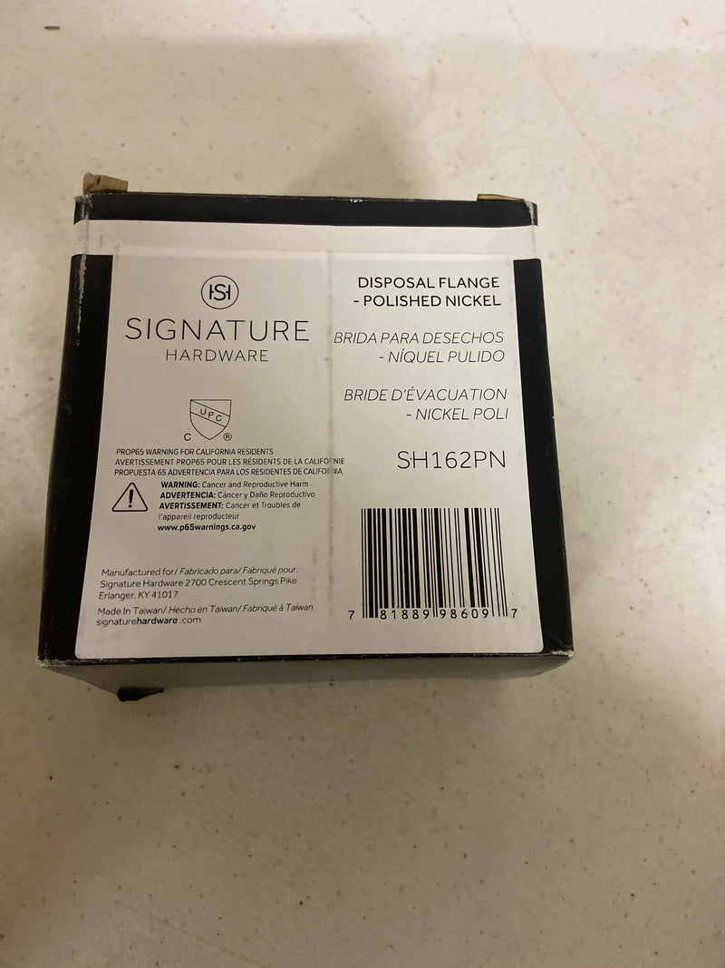 Signature Hardware SH162PN 3-1/2" Brass Kitchen Garbage Disposal Flange and Stopper - Polished Nickel