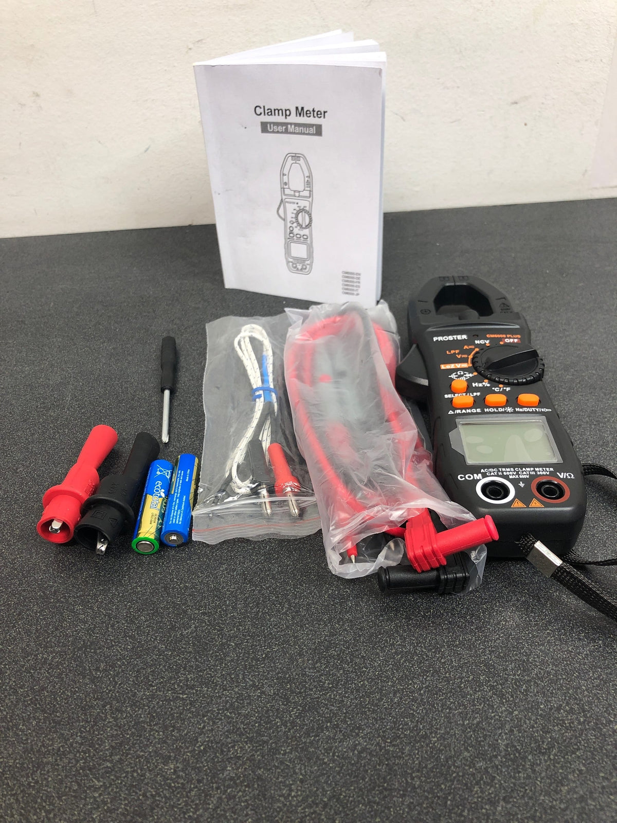Proster Digital Clamp Meter TRMS 6000counts 800A DC AC Current AC/DC Voltage 