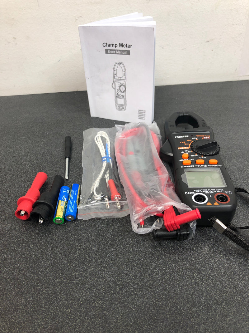Proster Digital Clamp Meter TRMS 6000counts 800A DC AC Current AC/DC Voltage 