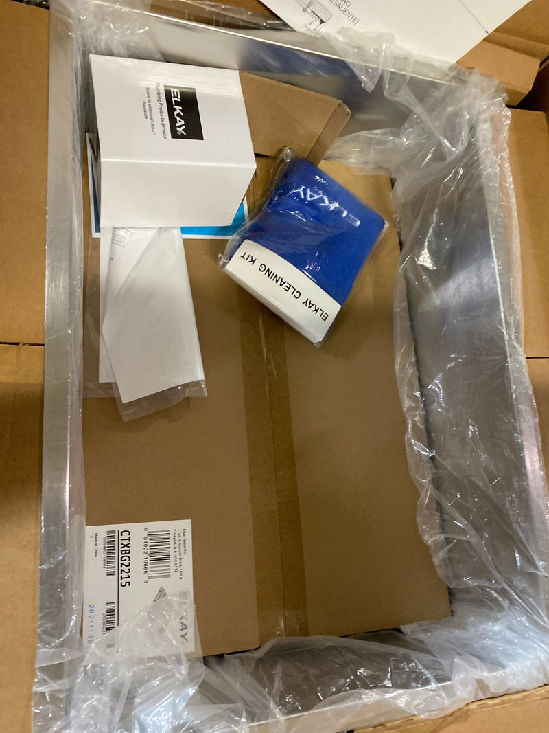 Elkay ECTRU24179RTC Crosstown 25-1/2" Undermount Single Basin Stainless Steel Kitchen Sink with Basin Rack and Basket Strainer - Stainless Steel