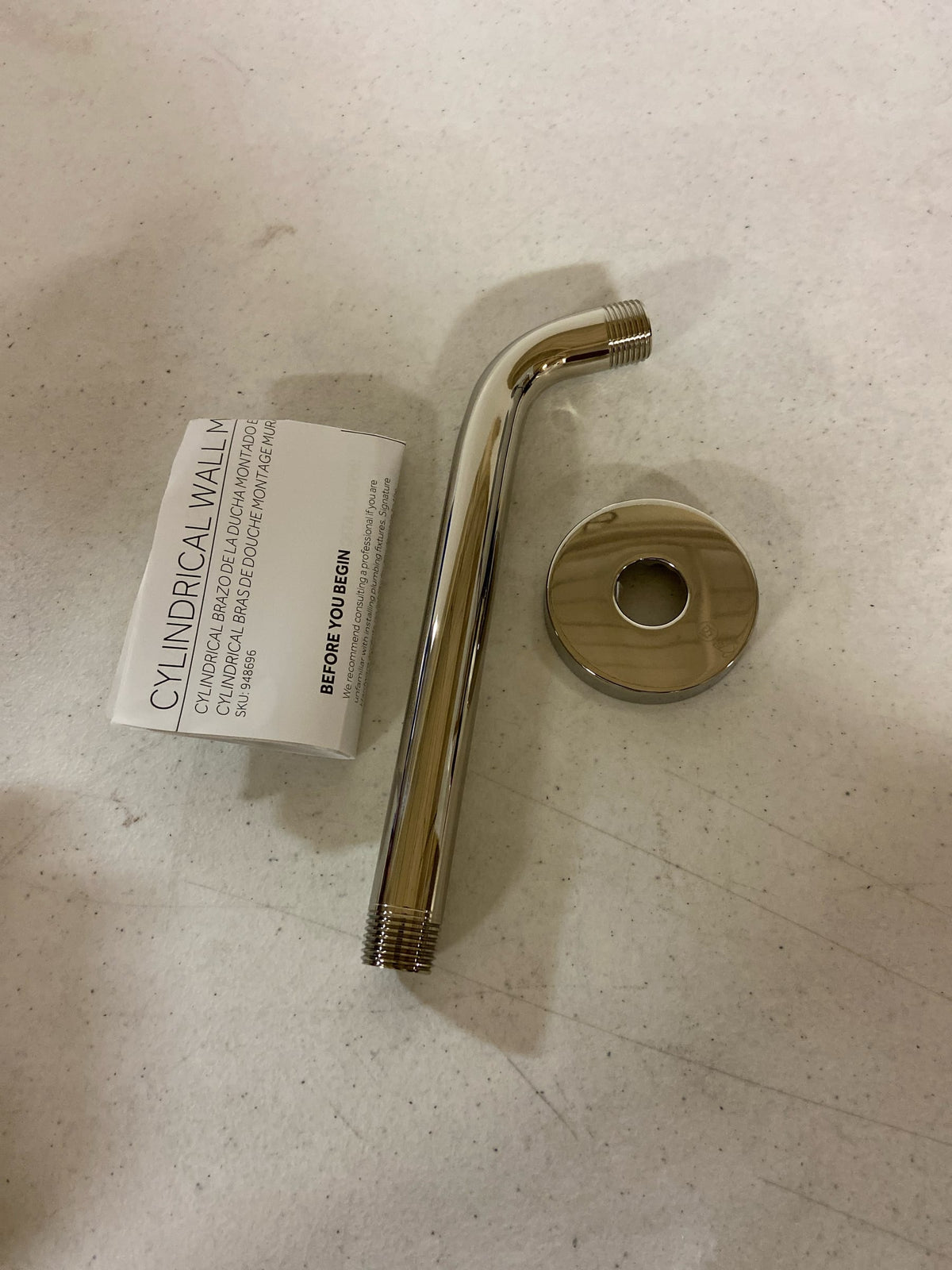 Signature Hardware SHSK83PN 8" Contemporary Wall Mounted Shower Arm and Flange - Polished Nickel