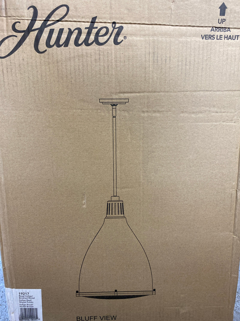 Hunter 19217 Bluff View 3 Light 16" Wide Pendant - Indigo Blue