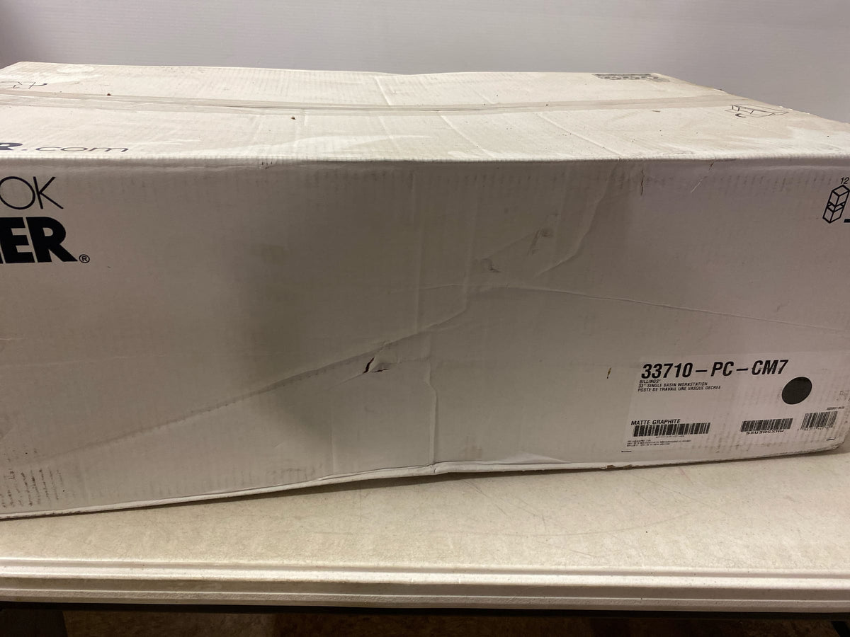 Kohler 33710-PC-CM7 Billings 32.5 in. Undermount Single Bowl Granite Composite Workstation Kitchen Sink in Matte Graphite