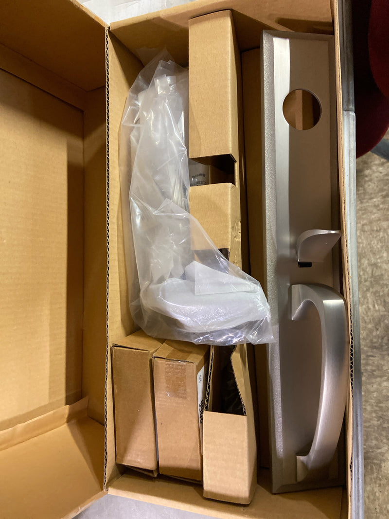 Signature Hardware 479126 Aurick Left Handed Solid Brass Keyed Entry Door Lever Set with 2-3/8" Backset