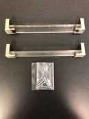 Sietto Affinity 8 Inch Center to Center Handle Cabinet Pull with Clear Glass - Polished Nickel