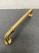 Top Knobs TK323HB Reeded 5 Inch Center to Center Handle Cabinet Pull from the Chareau Collection - Honey Bronze