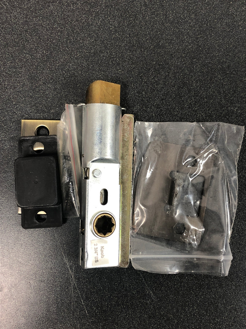 Signature Hardware 441362 Griggs Left Handed Solid Brass Full Plate Keyed Entry Single Cylinder Door Handleset with Interior Lever and 2-3/4" Backset - Antique Brass