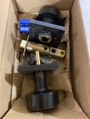 Emtek 5110ROUUS10B Round Knobset Passage Door Knob Set with Square Rose - Oil Rubbed Bronze