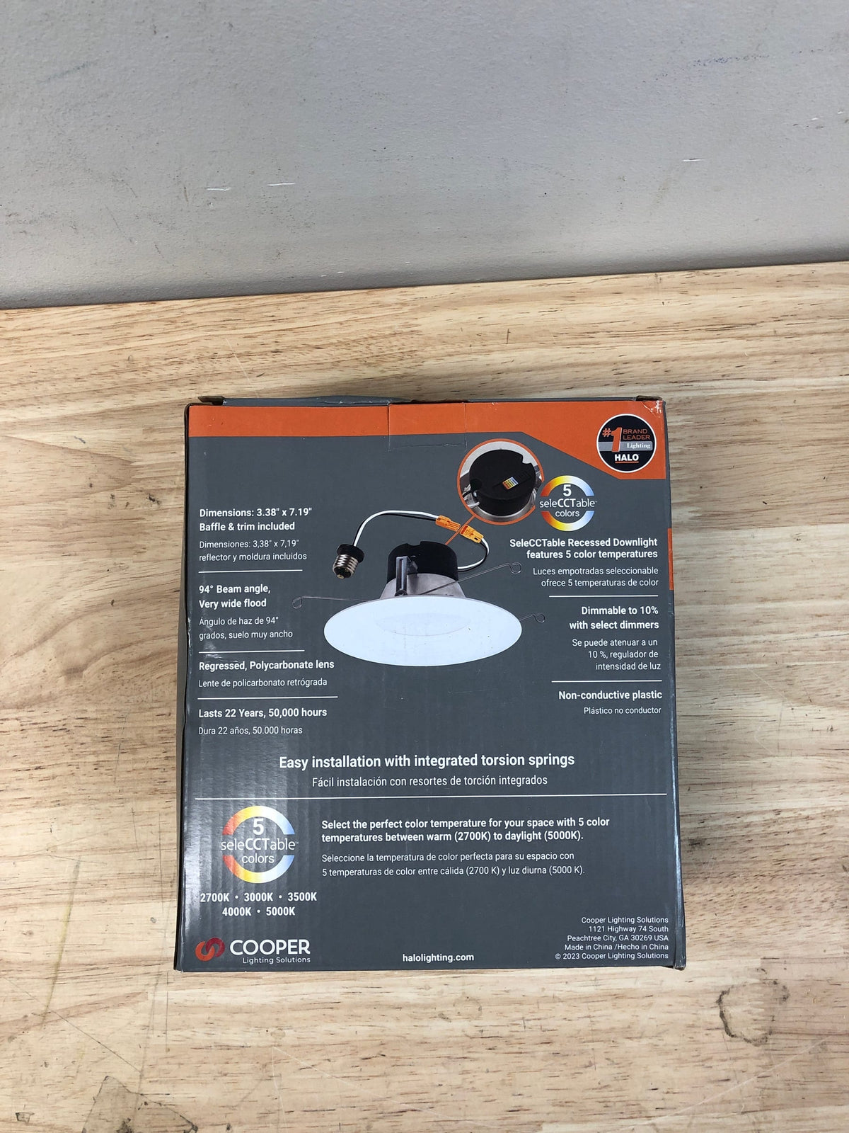 Halo LT56079FS1EWHR LT 5/6 in. LED Retrofit Module with Baffle Trim Selectable 5CCT 750-Lumens