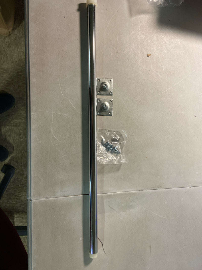 Rev-A-Shelf 7012-20-11-52 Classic 2 Tier 20" D Shaped Flat Side Lazy Susan with 26-31" Adjustable Height Pole for Corner Wall Cabinets - White