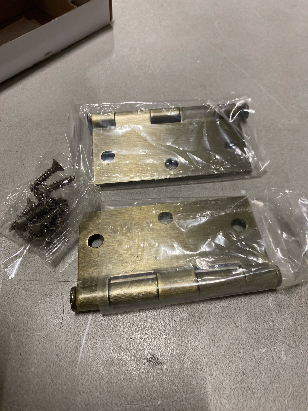 Emtek 95013US4 3.5 Inch x 3.5 Inch Spring Square Corner Mortise Hinge - Pair - Satin Brass