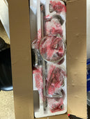 Globe electric 50700 Estoril 24 in. 3-Light Brushed Steel Vanity Light with Frosted Glass Shades for Bathroom, Includes 5-Piece Accessory Set