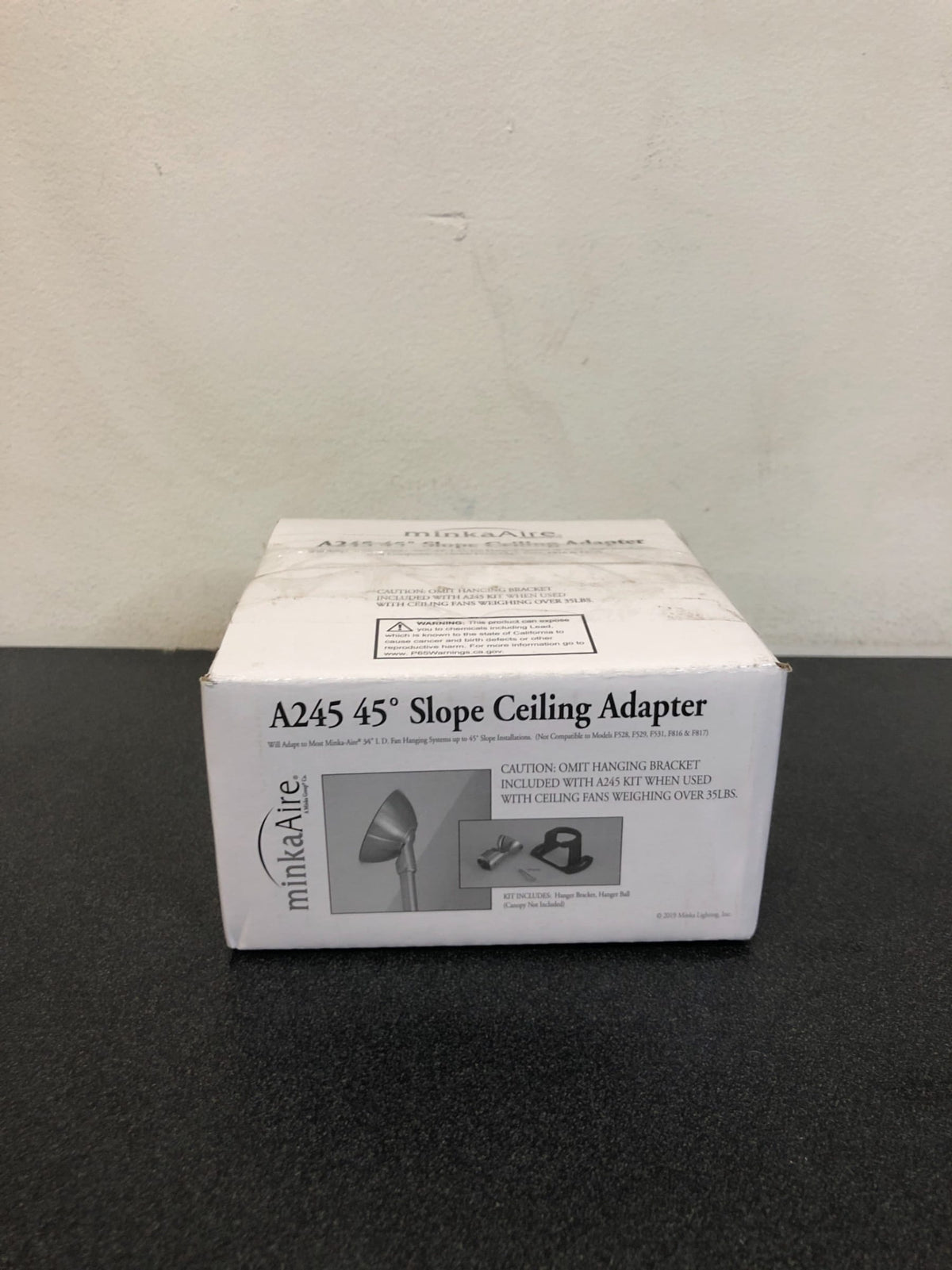 MinkaAire A245-CL Coal Black 45 Degree Sloped Ceiling Adapter