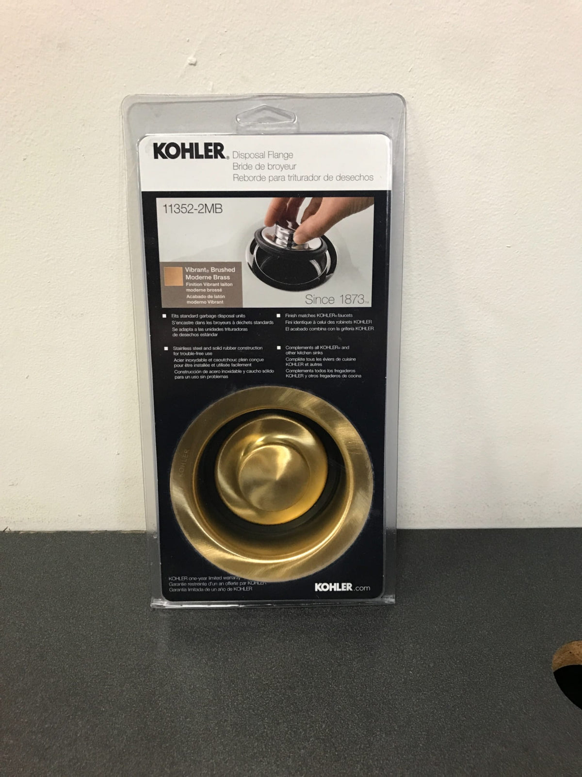 Kohler Solid Durable Disposal Flange and Stopper for Standard Garbage Disposals