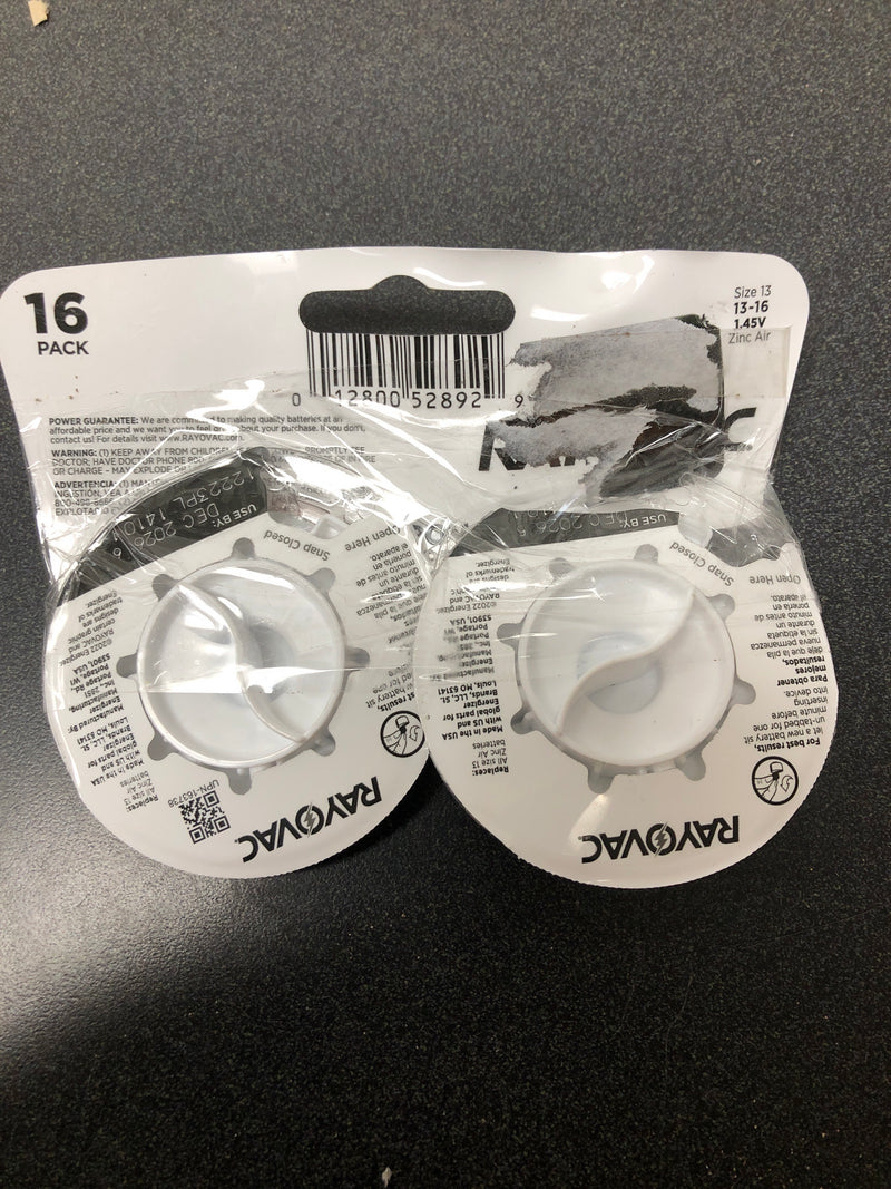 Rayovac Size 13 Hearing Aid Batteries, Hearing Aid Batteries Size 13, 16 Count