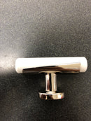 Belwith Keeler B077041MW-14 Firenze 2-1/2" Modern "T" Bar Italian Marble Glam Cabinet Knob / Drawer Knob - White Marble / Polished Nickel