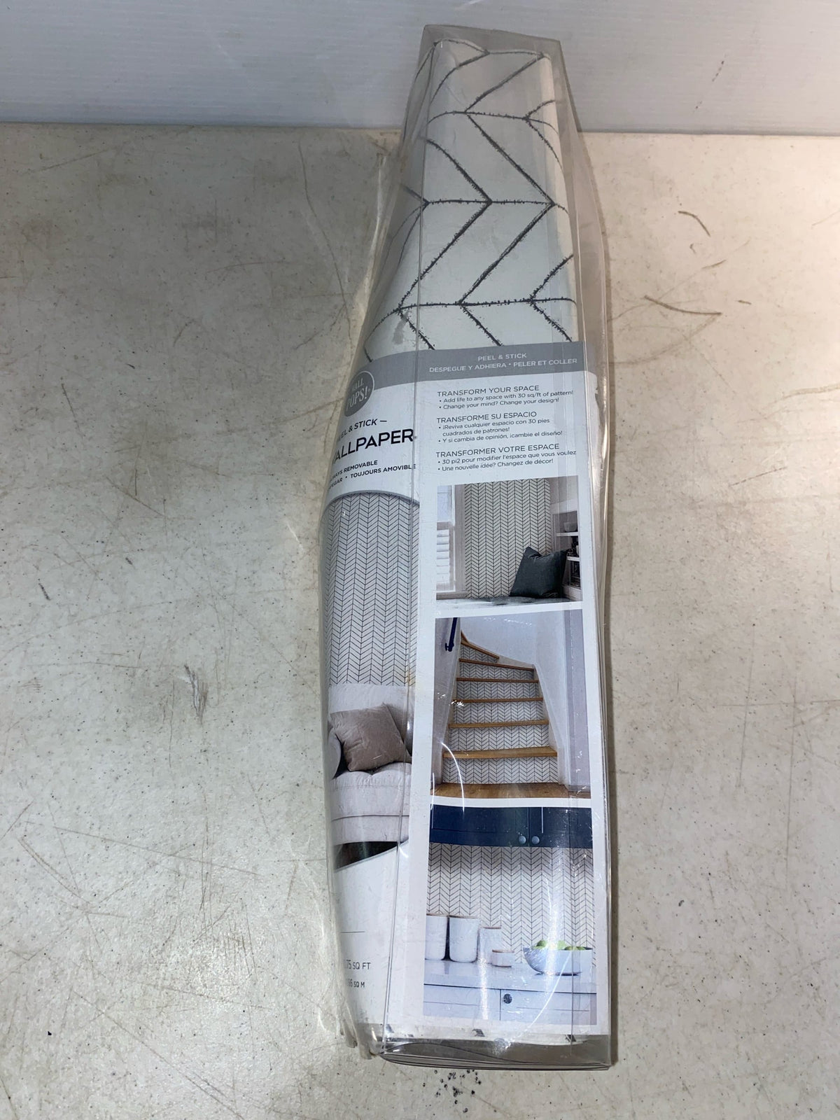 Nuwallpaper NU4372 Harper Grey Peel and Stick Wallpaper