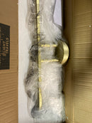 Living District Colson 3-Light Metal & Fabric Bath Sconce in Brass/White