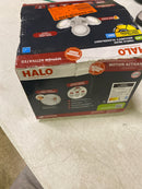 HALO TGS 27-Watt, White, Motion Activated, Outdoor Integrated LED Flood Light with Round Triple Head, 4000K, 3000 Lumens