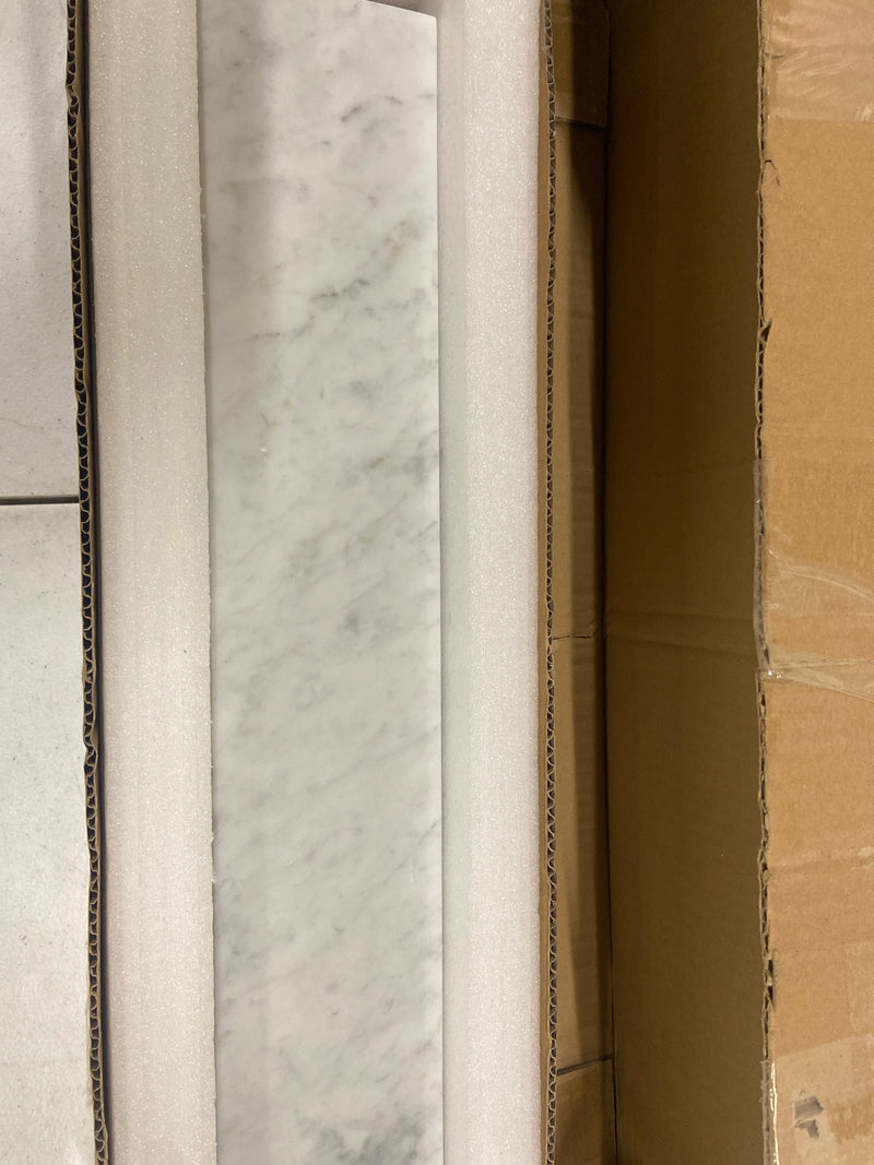 Ariel AL-CW-SIDESPLSH Ariel 21-3/16" Marble Vanity Side Splash, Carrara White