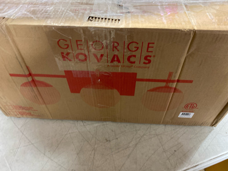 Kovacs P1353-618 Alluria 3 Light 24" Wide Bathroom Vanity Light with Etched Opal Glass Shades - Weathered Black / Autumn Gold