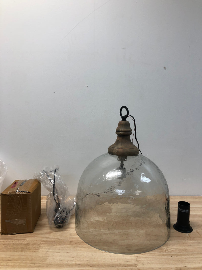 Capital Lighting 336011YP-485 15" Wide Pendant with Clear Glass Shade - Grey Wash / Pewter / Water