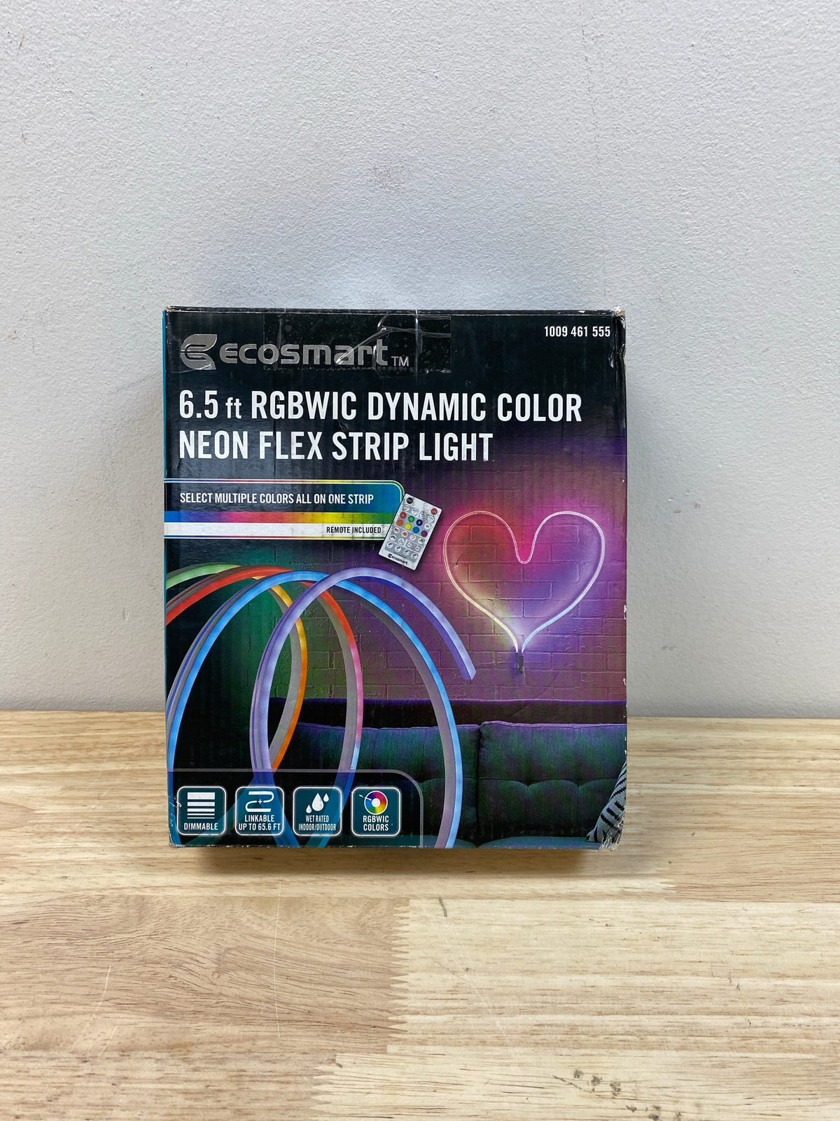 Ecosmart LR1321-RGBWIC-N 6.5 ft. RGBWIC Dynamic Color Changing Dimmable Linkable Plug-In LED Neon Flex Strip Light with Remote Control