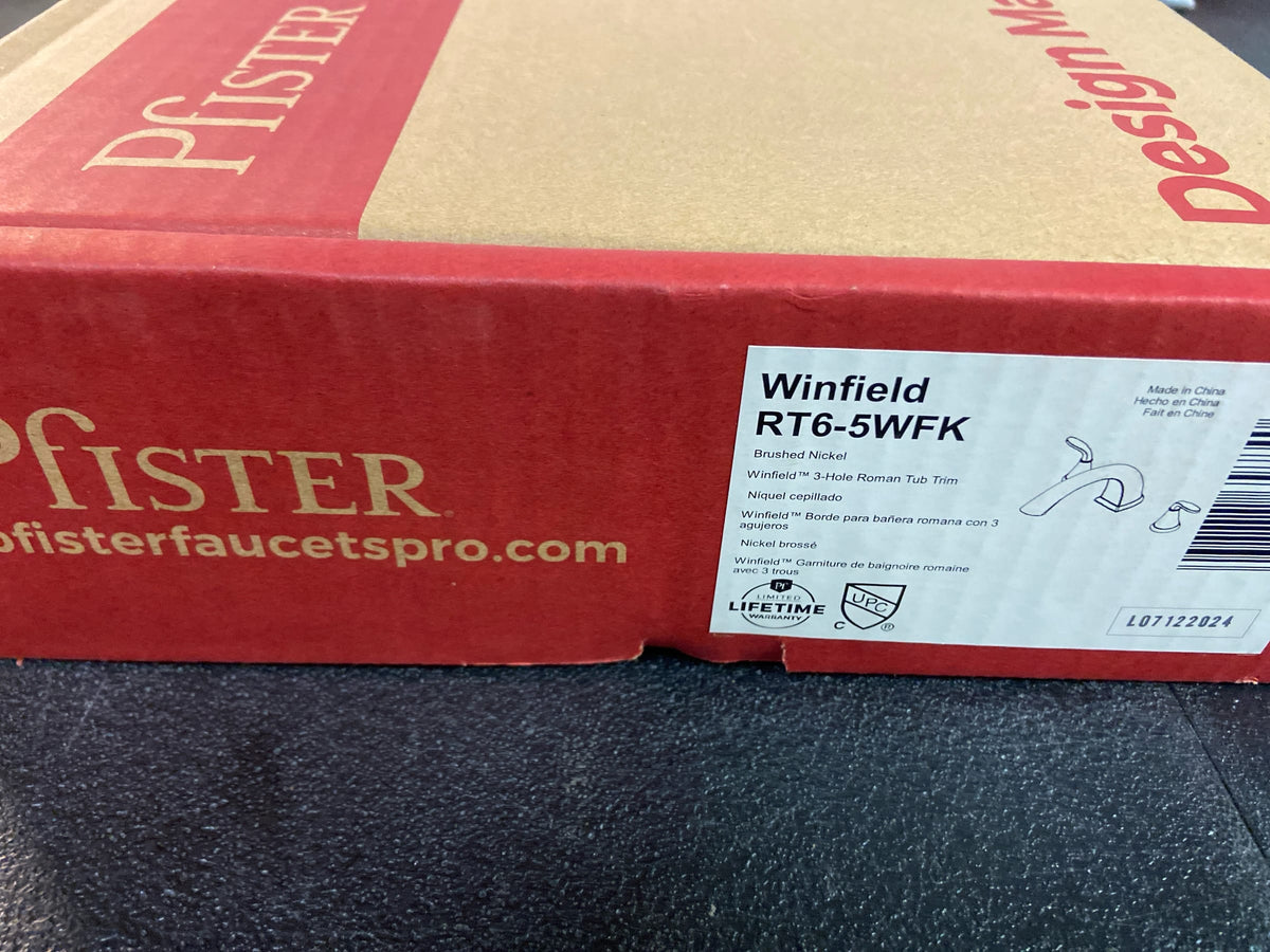 Pfister RT6-5WFK Winfield 2-Handle Tub Trim Kit in Brushed Nickel (Valve Not Included)