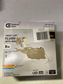 8" Twist Lift Round LED Flush Mount with Night Light 800 Lumens Adjustable CCT