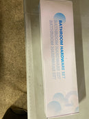 Homemystique NBHS015C 5-Piece Bath Hardware with Towel Bar Towel Hook Toilet Paper Holder and Towel Ring Set in Polished Chrome