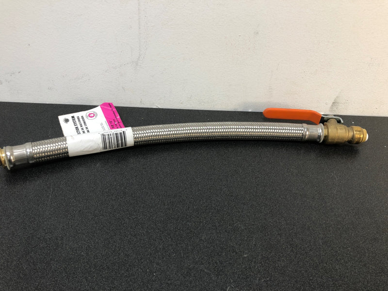 SharkBite U3068FLEX18BVLF 1/2" x 3/4" FIP, 18" Stainless Steel Braided Flexible Water Heater Connector with Ball Valve - Stainless Steel