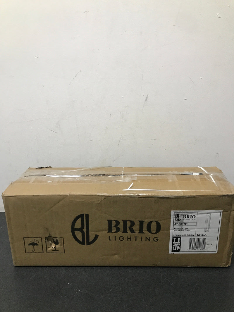 Brio Lighting Adelman 1 Light Wall Sconce - Gold Metal Frame with Glass Shade Sconce Wall Lighting Modern Wall Lamp Wall Sconce for Bedroom Living Room Hallway Stairway