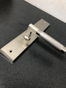 Emtek 8045US15 10 Inch Stretto Rectangular Dummy Sideplate Entry Set from the Brass Modern Collection - Satin Nickel