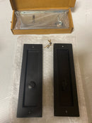 Signature Hardware Elongated Pop-Out Brass Pocket Door Pull Black SH552167MB